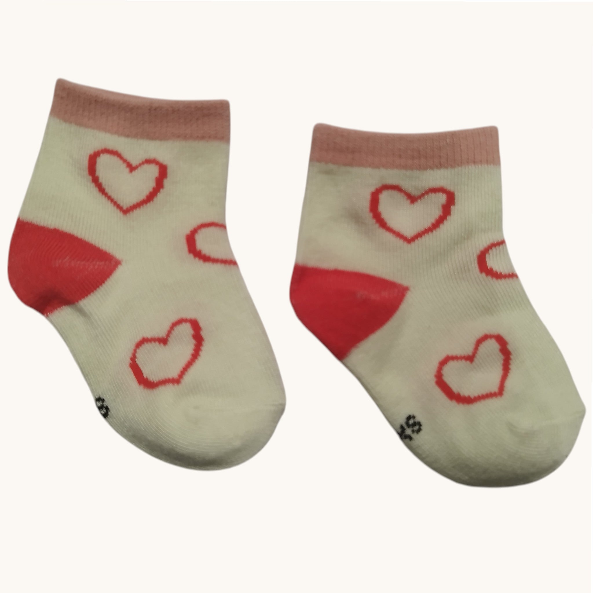 Calzini Bianchi con Cuori Fucsia Bambini - 100% Cotone