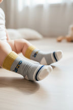 Calzini Grigi con Macchina Bambino - 100% Cotone