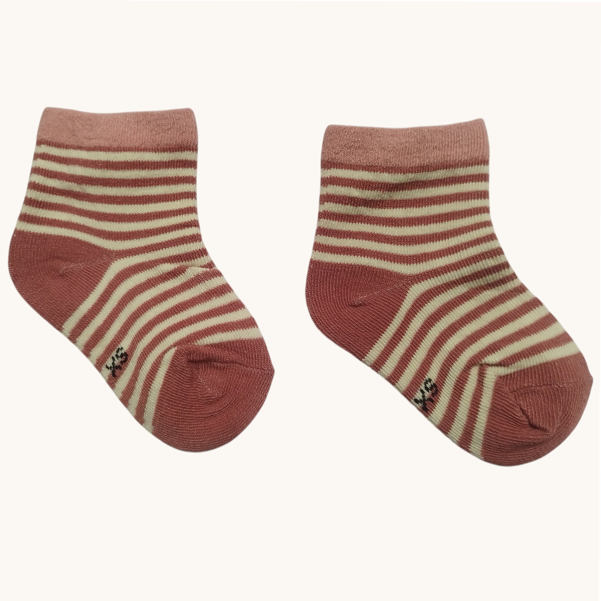 Calzini a Righe Bianche e Rosa Bambini - 100% Cotone