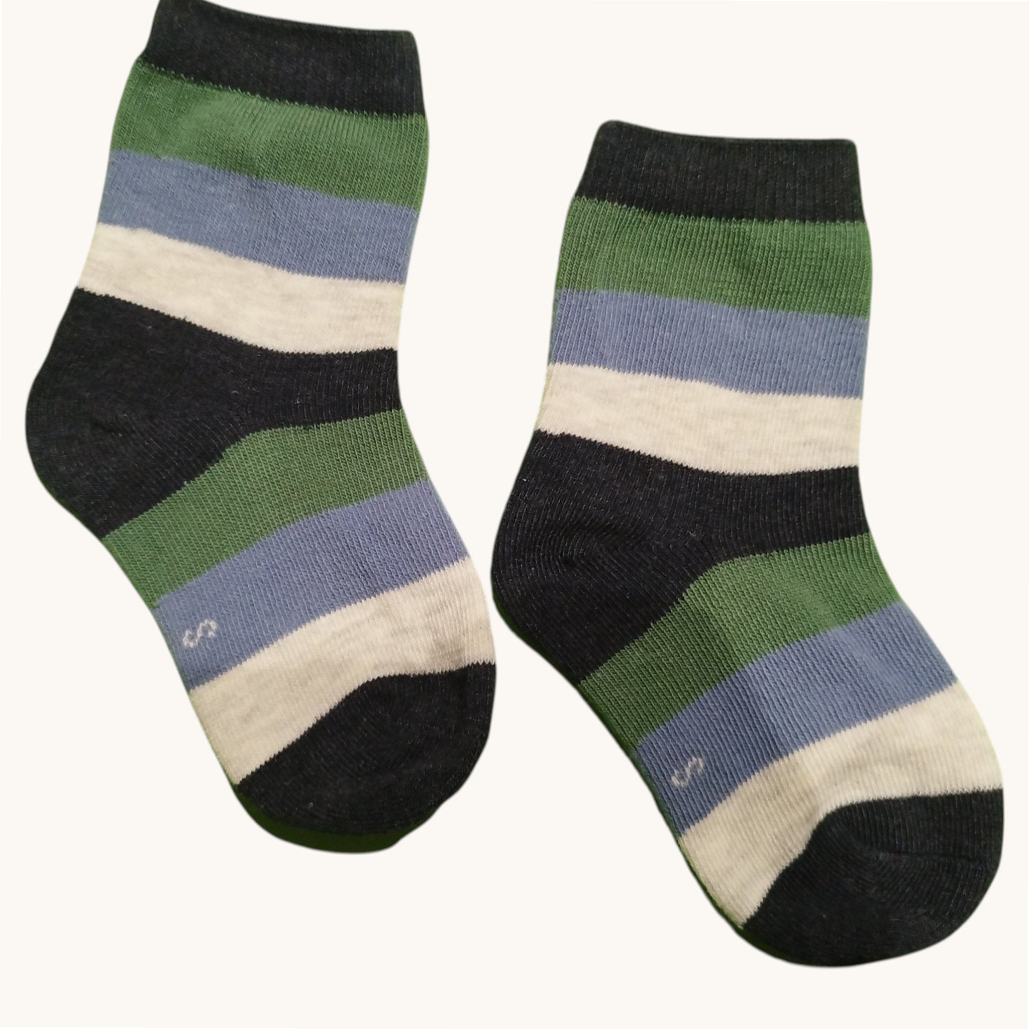 Calzini a Righe Blu Verde Bianco Bambini