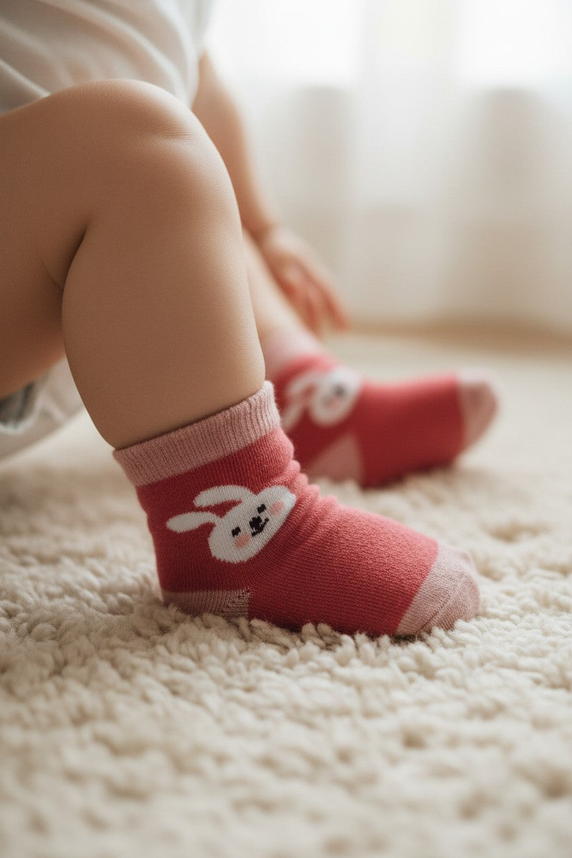 Calzini Rosa con Coniglio Bambini