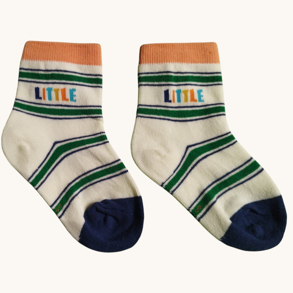 Calzini Righe Scritta Little