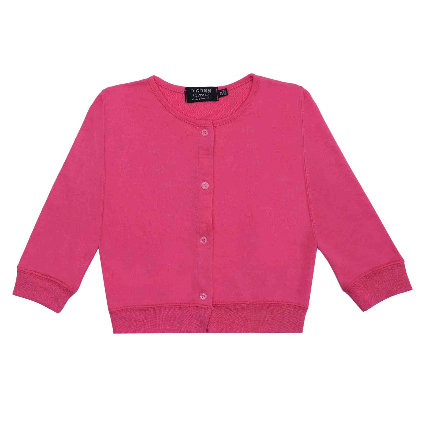 Cardigan unisex French Terry leggero con bottoni - mezza stagione 3 mesi-10 anni