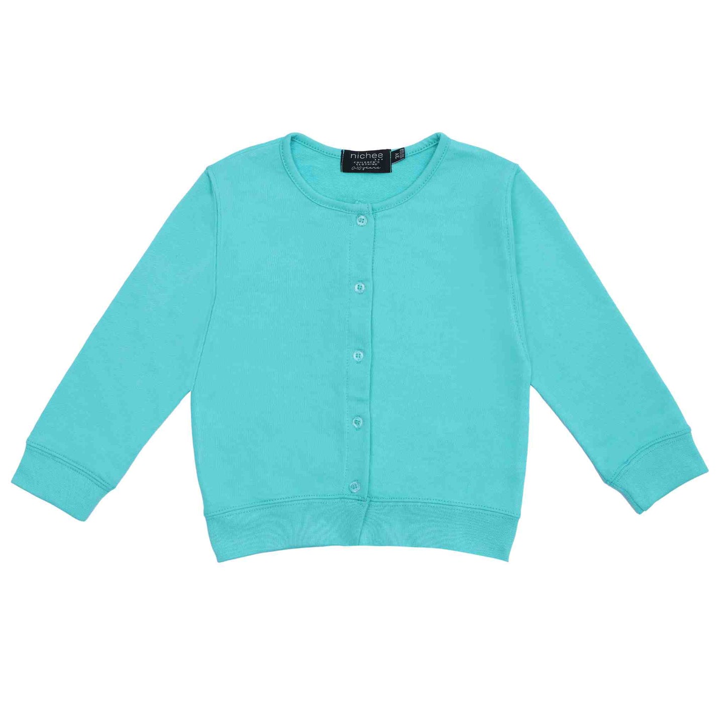 Cardigan unisex French Terry leggero con bottoni - mezza stagione 3 mesi-10 anni
