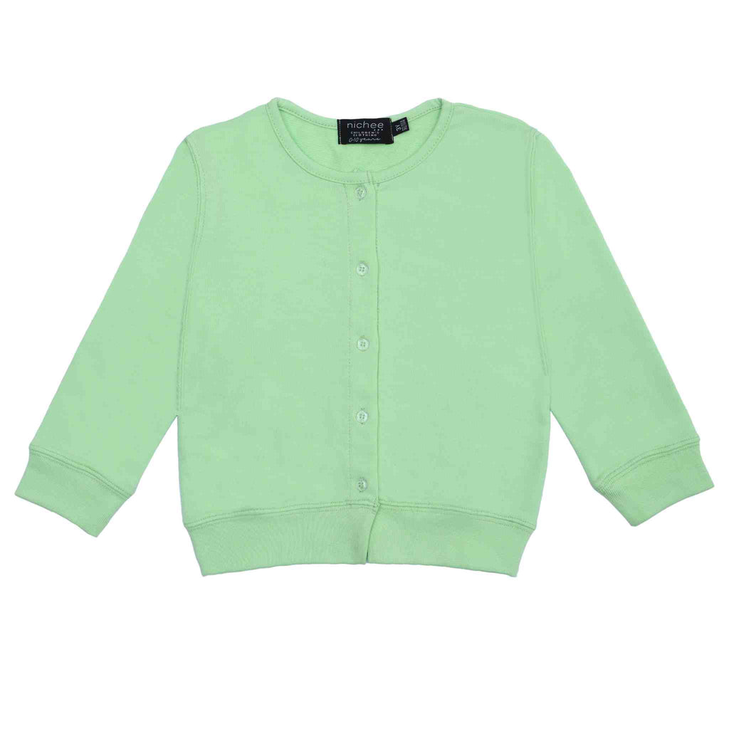 Cardigan unisex French Terry leggero con bottoni - mezza stagione 3 mesi-10 anni