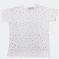 T-shirt Bambina Bianca Cuori Rossi Manica Corta 6M-4 Anni