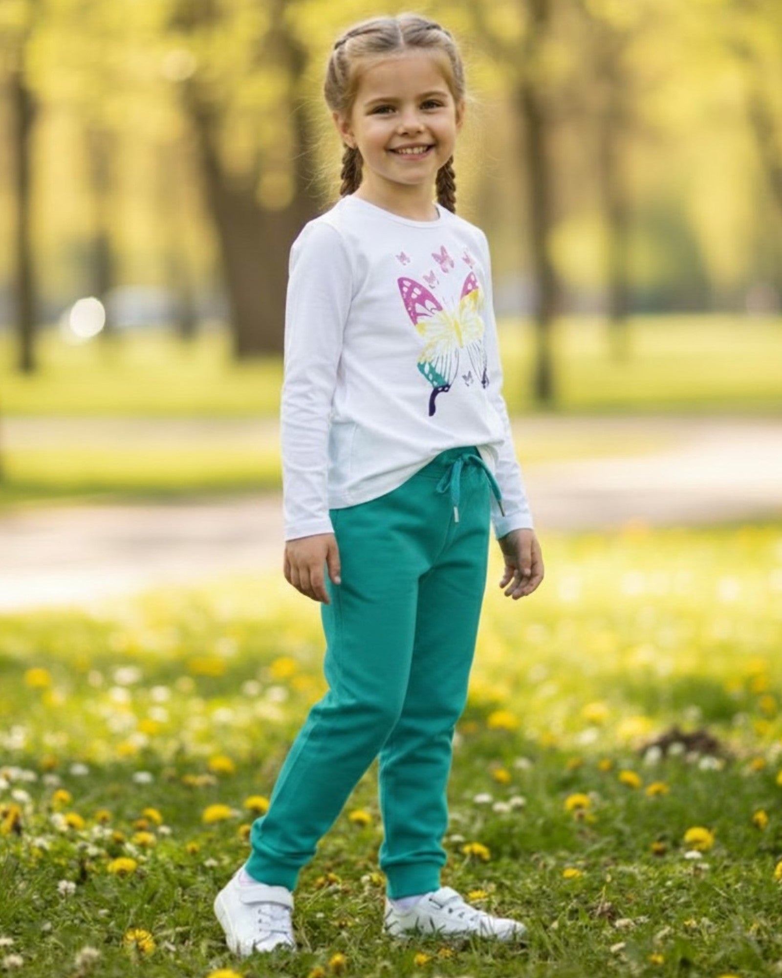 Maglia a manica lunga con stampa farfalla multicolore – bambina 2 / 10 anni