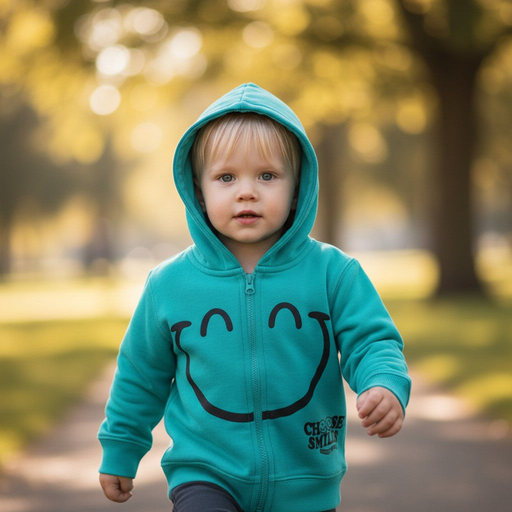 Felpa Smile Bambini con Zip - French Terry