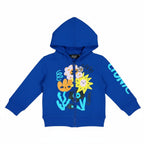 Felpa Bambini unisex Cappuccio Zip Blu Stampa Astratta 1-10 Anni