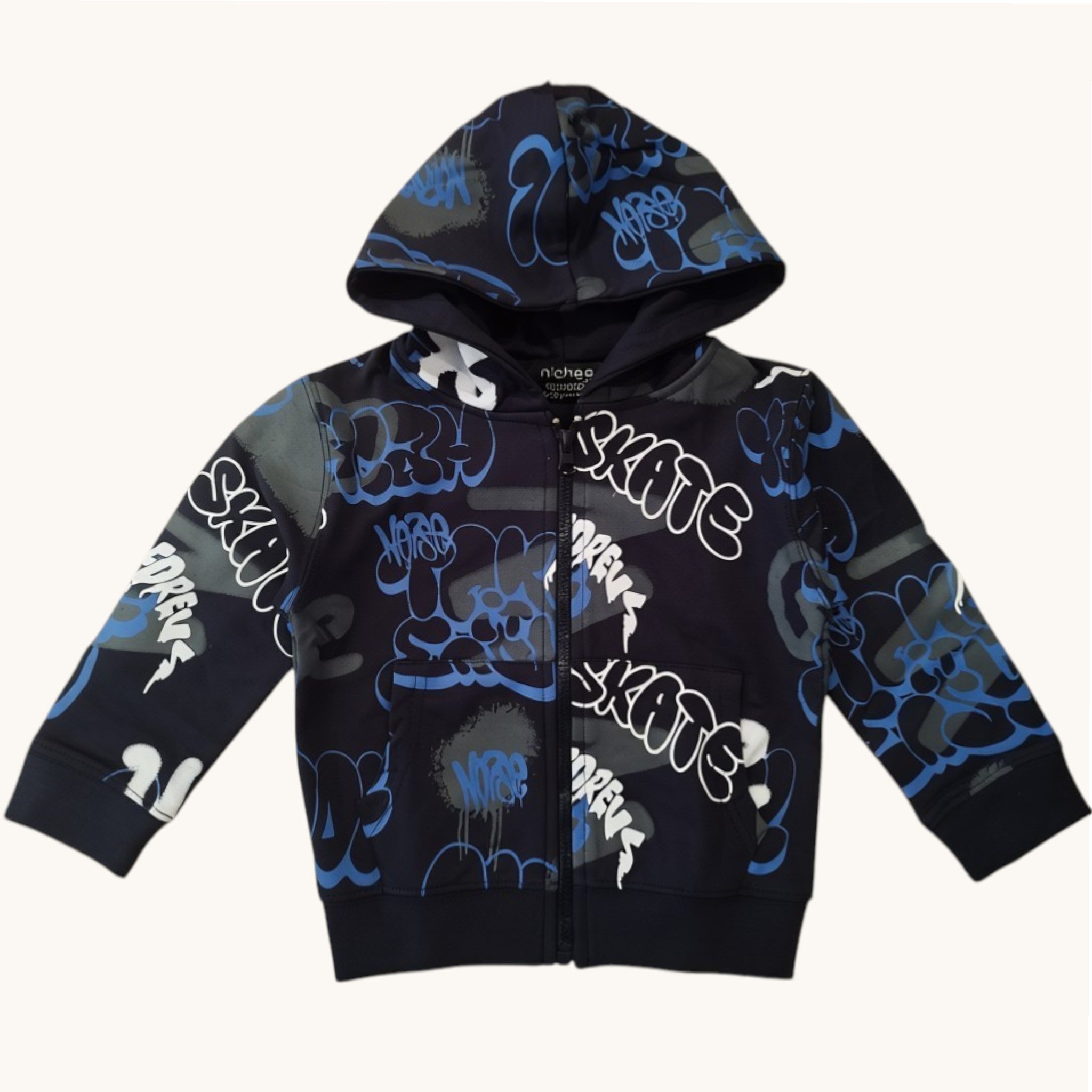 Felpa Graffiti Bambini con Zip - French Terry