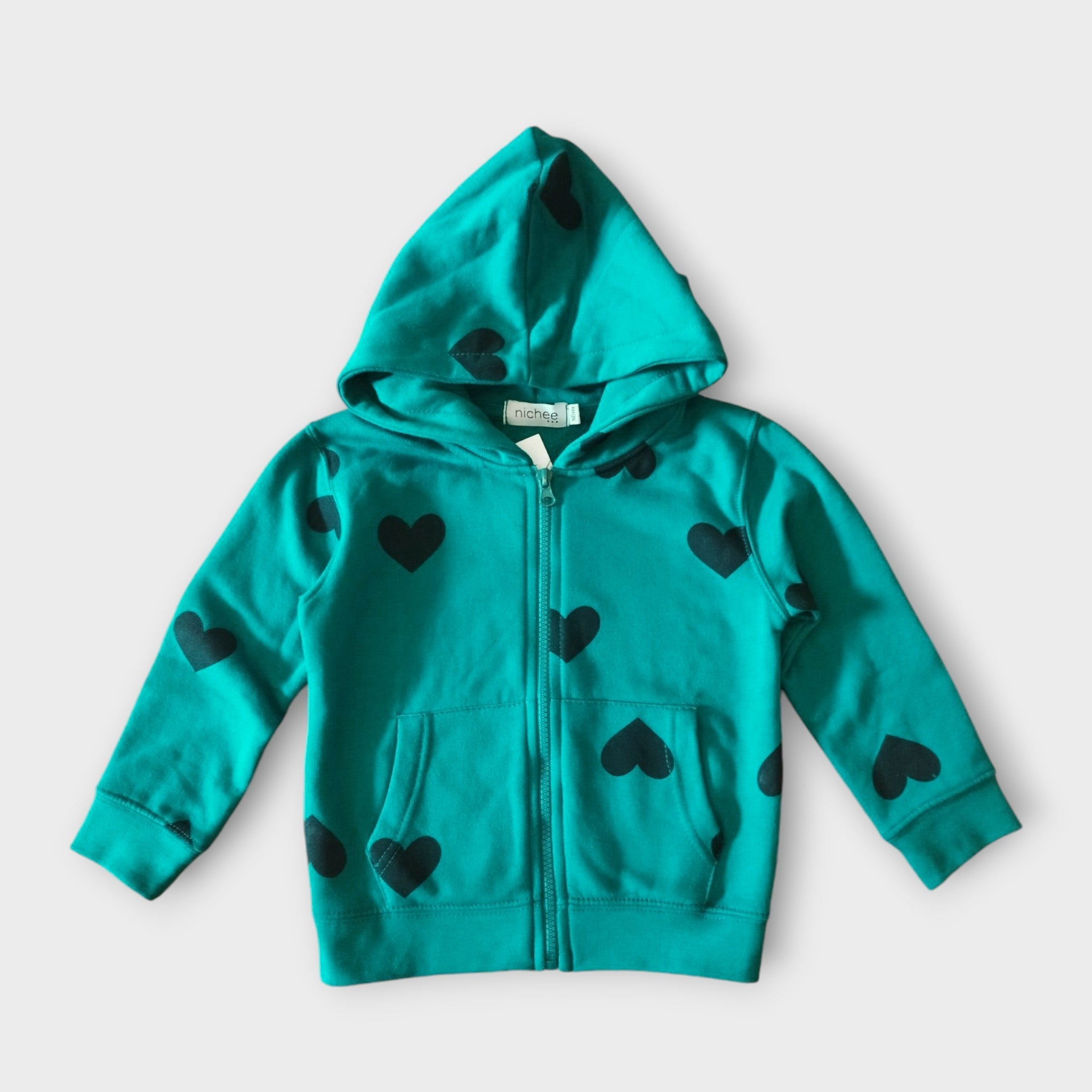 Felpa bambina con cappuccio e zip Cuori - Nichee Children's Clothing 0 - 10 years - Abbigliamento bambini a Rovigo