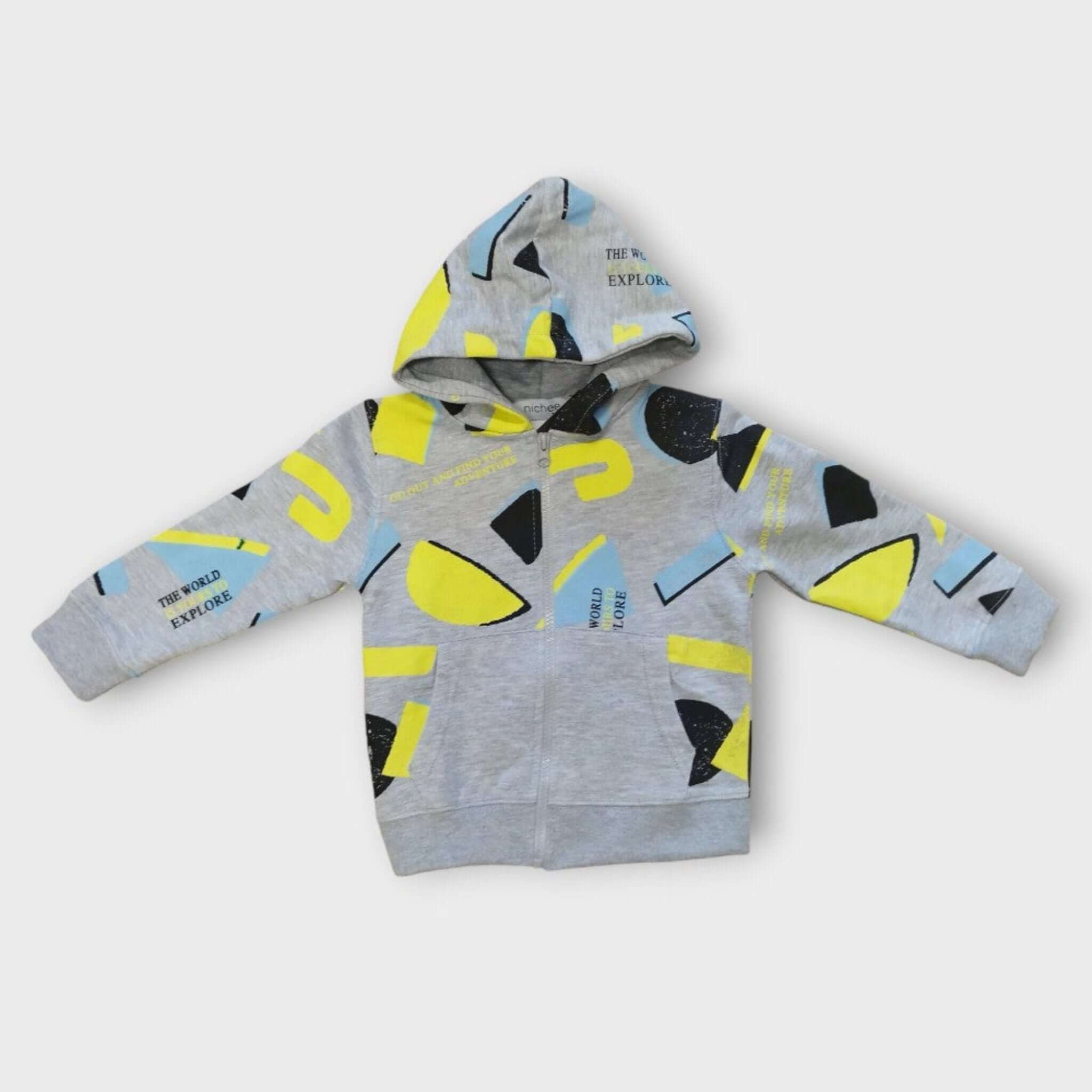 Felpa da bambino con cappuccio e zip con stampa Optical - Nichee Children's Clothing 0 - 10 years - Abbigliamento bambini a Rovigo