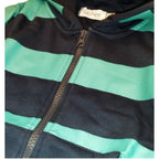 Felpa Bambino Righe in Rilievo con Cappuccio e Zip - Felpata 2-10 Anni