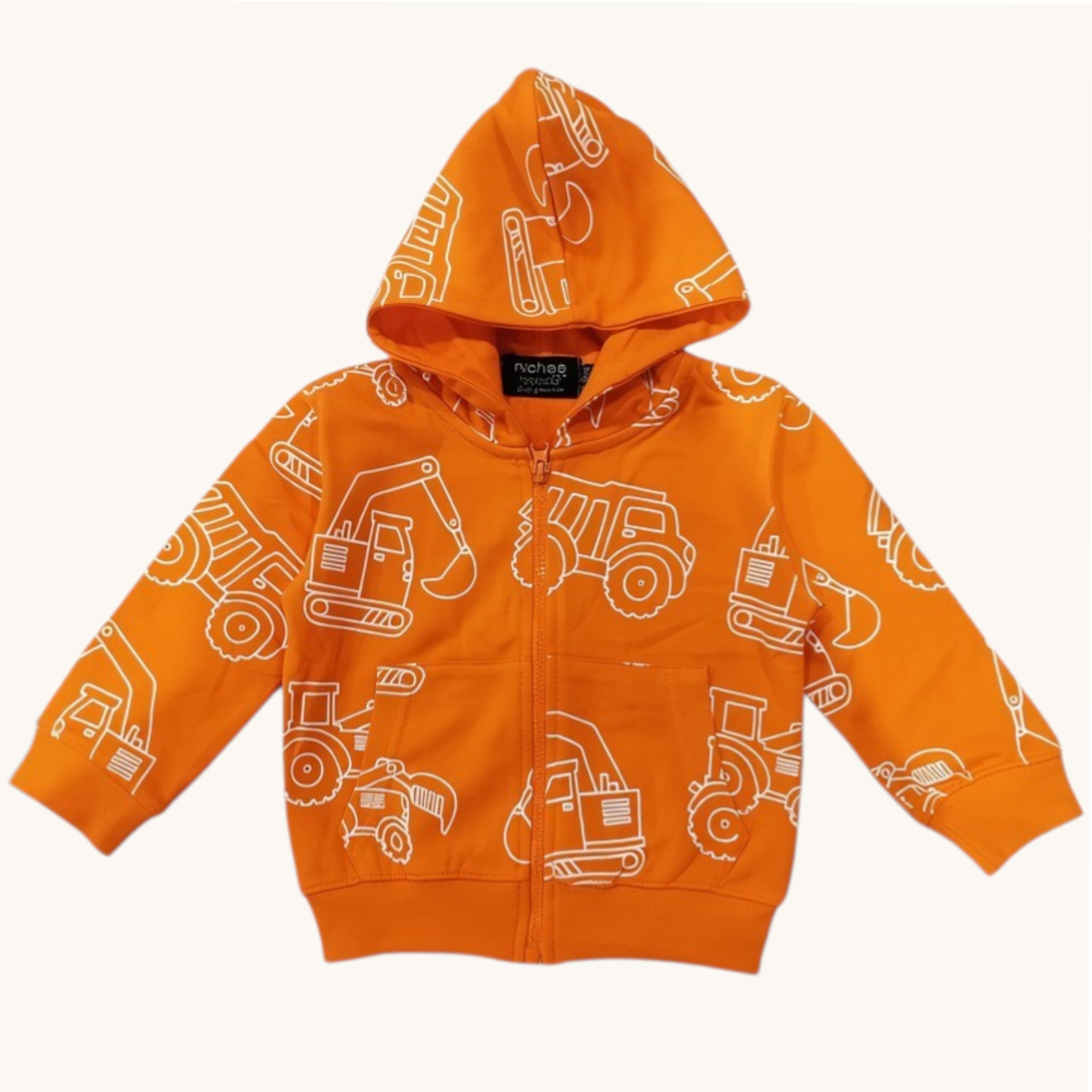 Felpa Neonato Orange Peel Cappuccio Zip Motori 3M-5 Anni