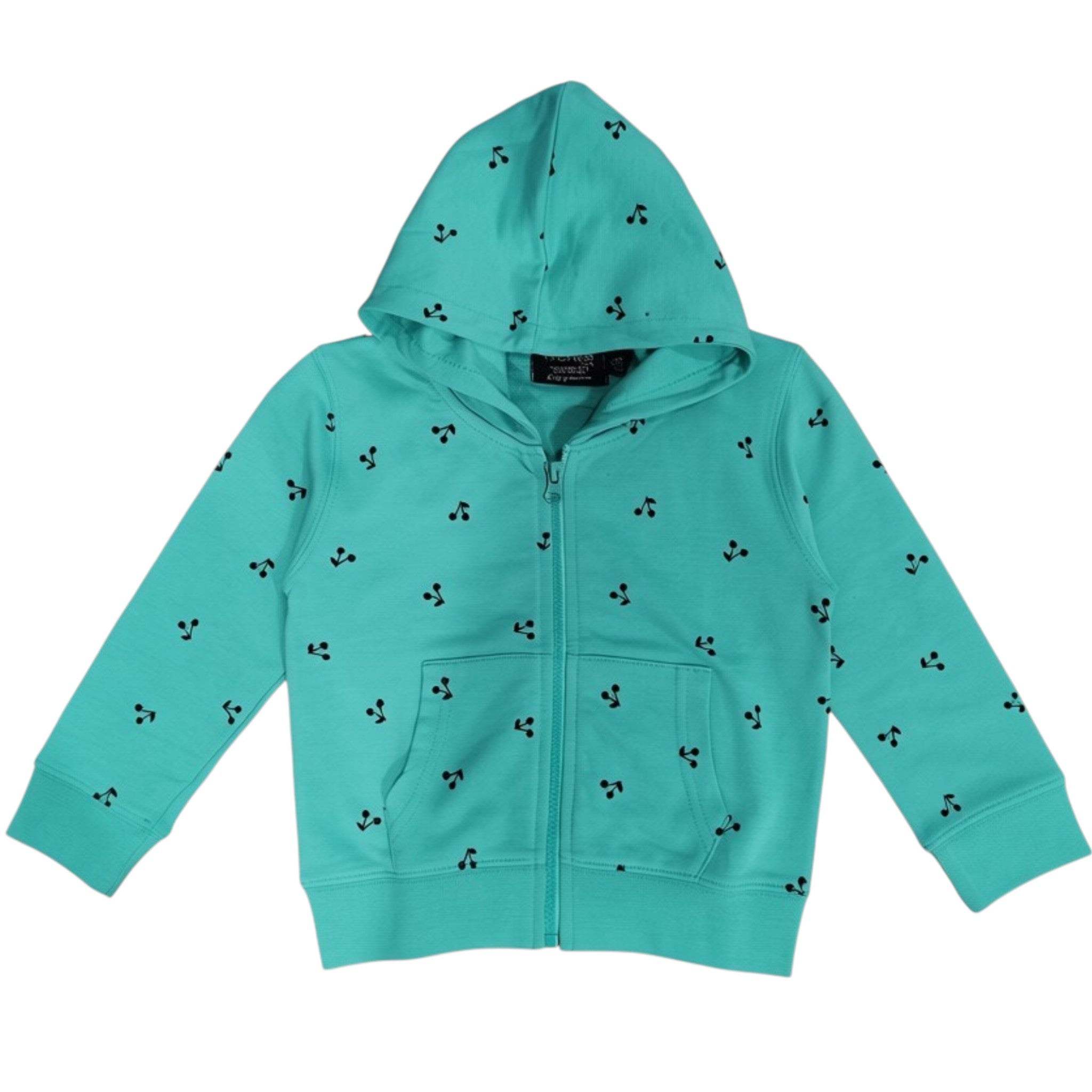 Felpa Bambina Cappuccio Zip Tiffany Stampa Ciliegie 1-10 Anni