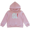 Felpa bambina con cappuccio Hello Future, leggera French Terry