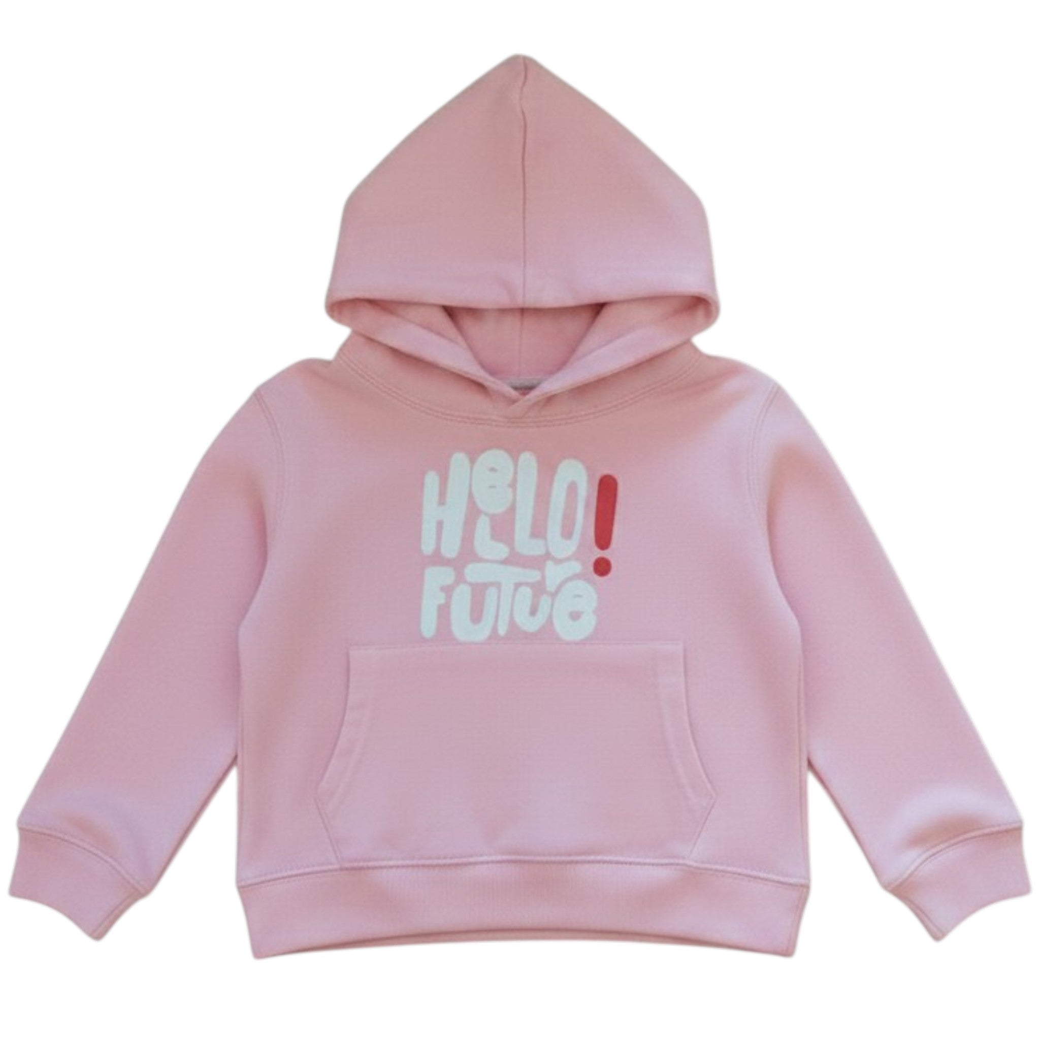 Felpa bambina con cappuccio Hello Future, leggera French Terry