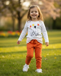 Maglia Bambina Manica Lunga Bianca Palloncini Love- 2-10 anni