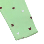 Maglia Neonata Manica Lunga Jersey Policotone Paradise Green Cuoricini e Stelle