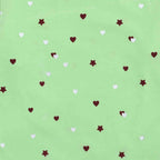 Maglia Neonata Manica Lunga Jersey Policotone Paradise Green Cuoricini e Stelle