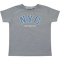 T-shirt bambino a manica corta grigia con scritta