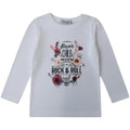 Maglia Bambina Manica Lunga Rock and Roll - Bianca 2-10 Anni