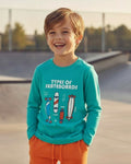 Maglia Bambino Manica Lunga Jersey Policotone Tiffany con Skateboard 2-10 Anni