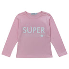 Maglia bambina manica lunga rosa con scritta
