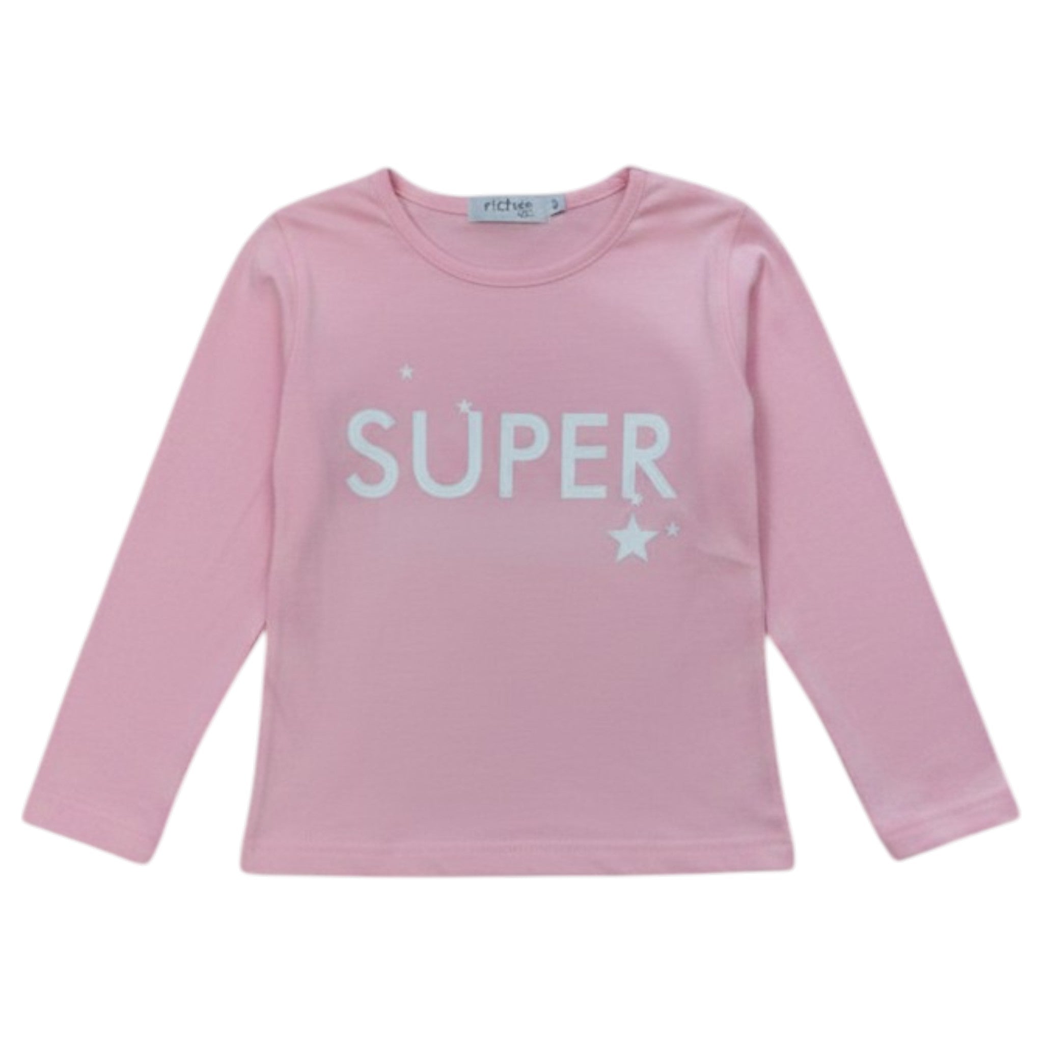 Maglia bambina manica lunga rosa con scritta