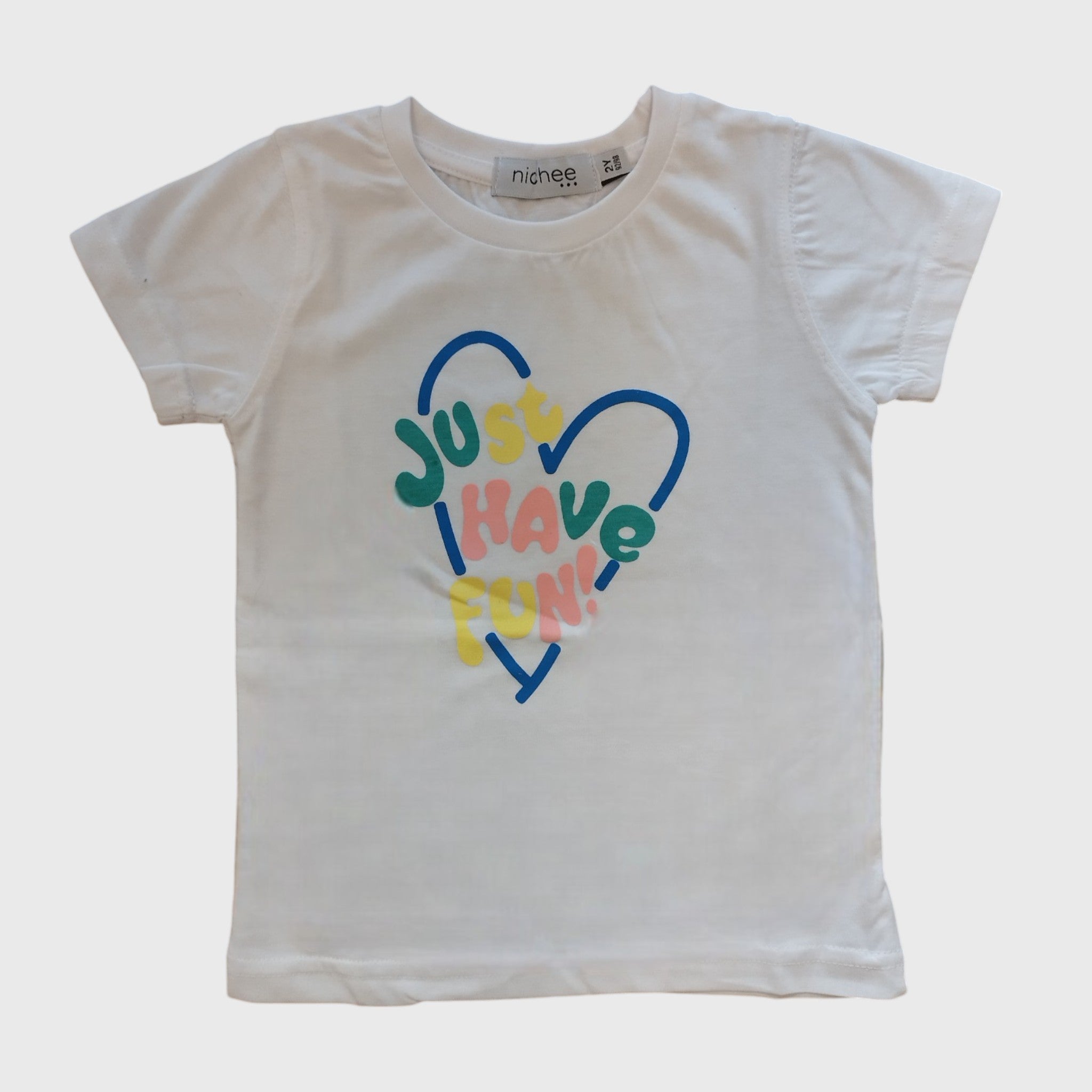 T-shirt bambina Have Fun in jersey di policotone | Taglie 2 - 10 Anni - Nichee Children's Clothing 0 - 10 years - Abbigliamento bambini a Rovigo