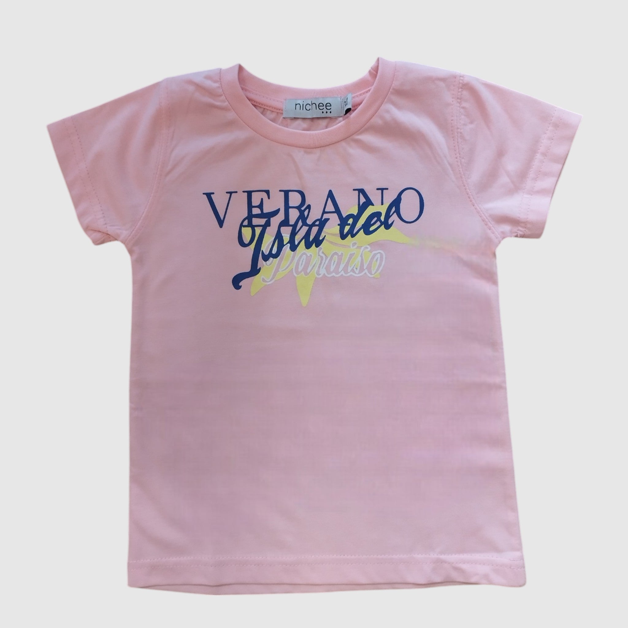 T-shirt bambina rosa con stampa estiva - Taglie 2 - 10 Anni - Nichee Children's Clothing 0 - 10 years - Abbigliamento bambini a Rovigo