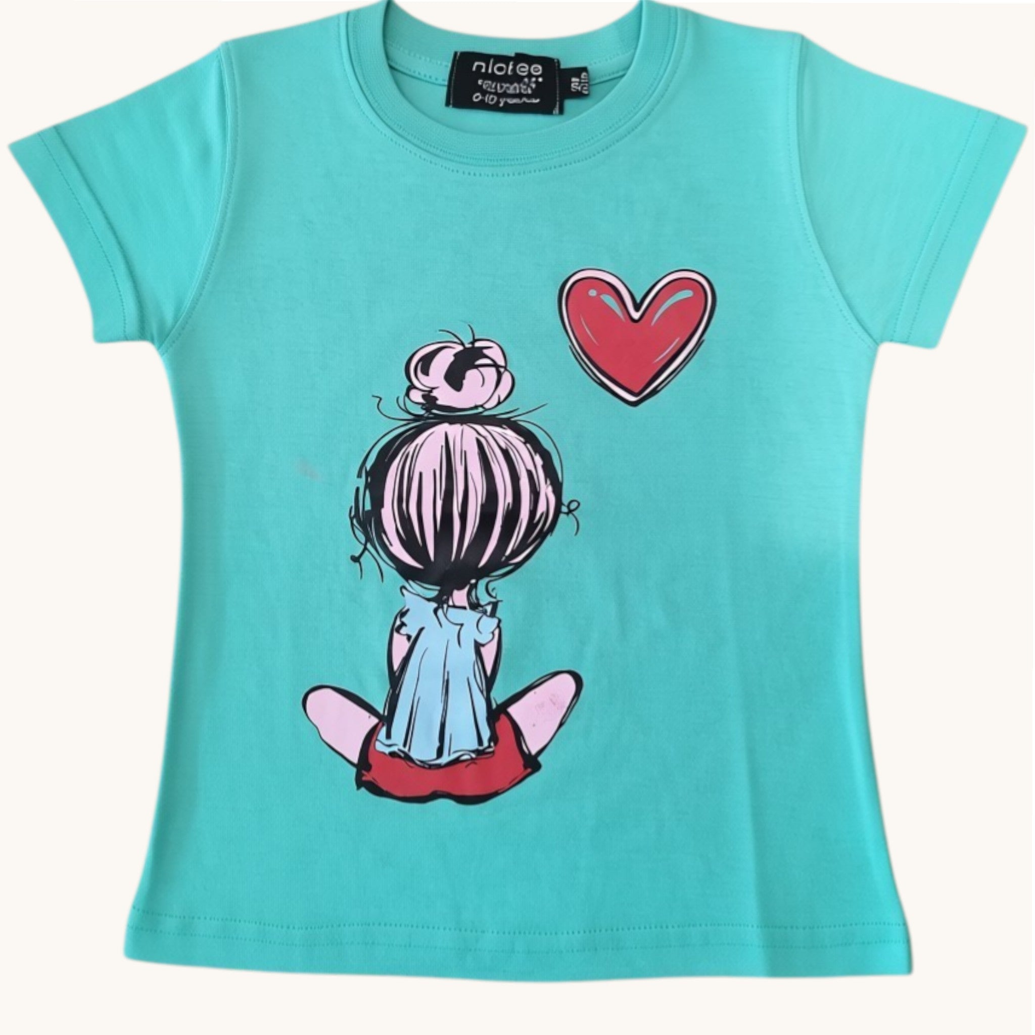 T-shirt Bambina Manica Corta Tiffany Stampa Bambina Seduta | 1-10 anni