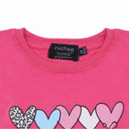 T-shirt neonata e bambina con stampa cuori e scritta