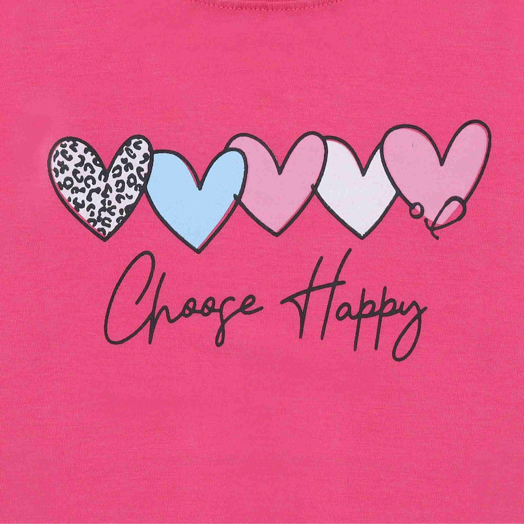 T-shirt neonata e bambina con stampa cuori e scritta