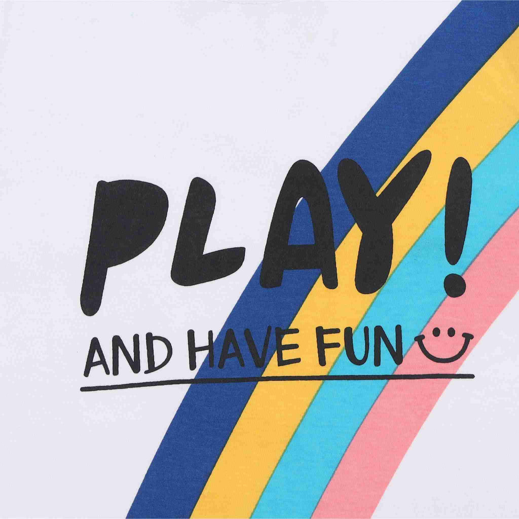 T-shirt Bambina Bianca Play and Have Fun 2-10 Anni