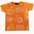 T-shirt Neonato Orange Peel Trattori Bianchi All Over 6M-5 Anni