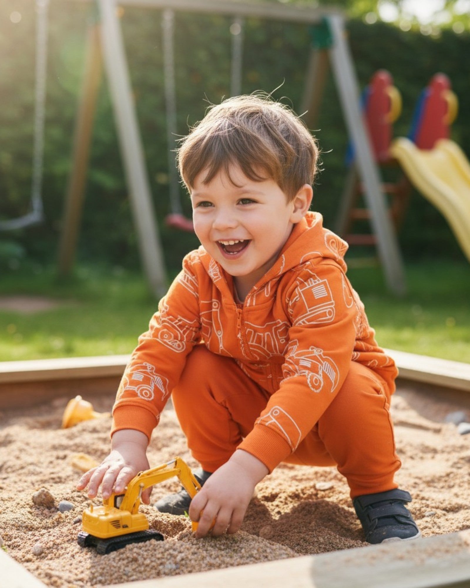 Felpa Neonato Orange Peel Cappuccio Zip Motori 3M-5 Anni