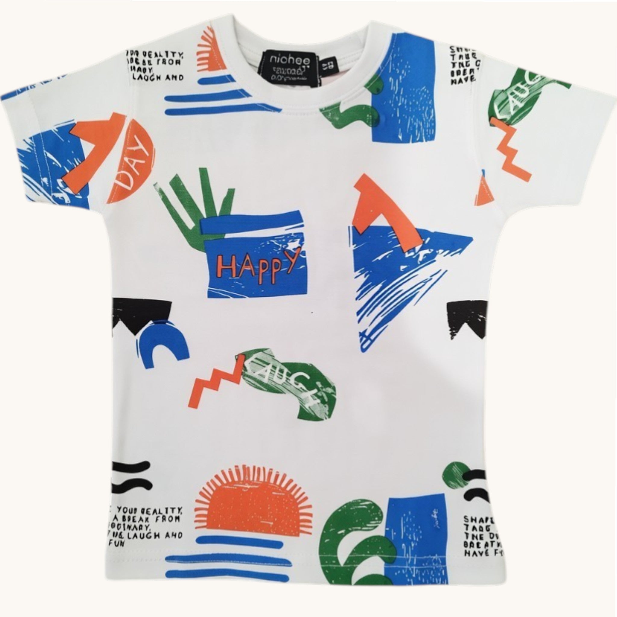 T-shirt Bambini Bianca Stampa Fantasia 1-10 Anni