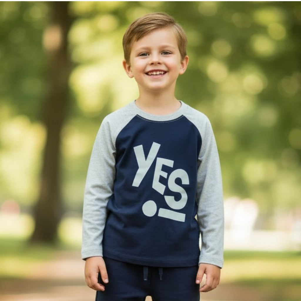 Maglia bambino manica lunga con scritta