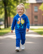 Felpa Bambini unisex Cappuccio Zip Blu Stampa Astratta 1-10 Anni